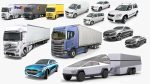 13 - low poly city cars and trucks