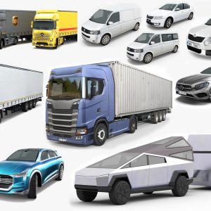 13 - low poly city cars and trucks