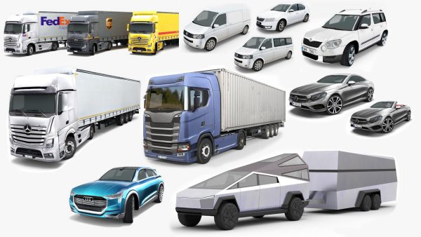 13 - low poly city cars and trucks