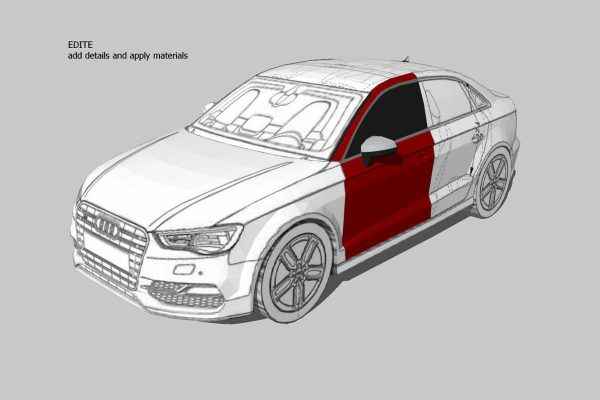 Audi A3 Limousine 3d blueprint