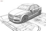 Audi A3 Limousine 3d blueprint