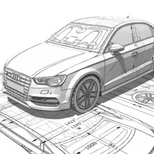 Audi A3 Limousine 3d blueprint