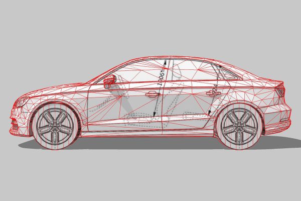 Audi A3 Limousine 3d blueprint