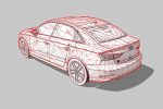 Audi A3 Limousine 3d blueprint