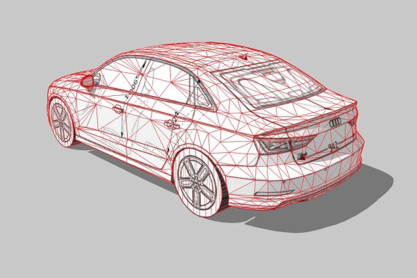 Audi A3 Limousine 3d blueprint