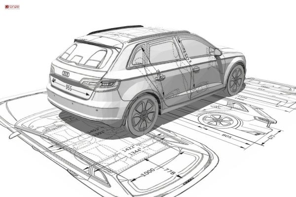Audi A3 Sportback 3d blueprint