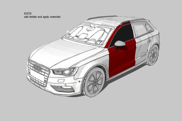 Audi A3 Sportback 3d blueprint