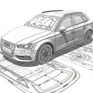 Audi A3 Sportback 3d blueprint