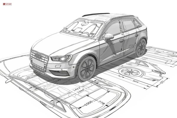 Audi A3 Sportback 3d blueprint
