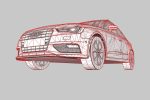 Audi A3 Sportback 3d blueprint