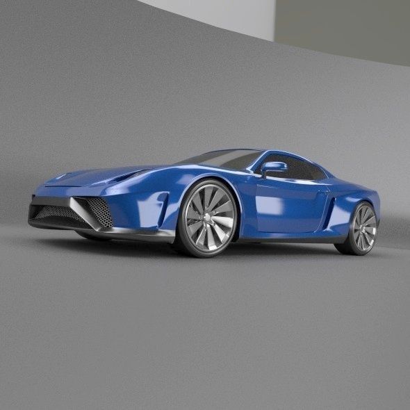 Blue concept car