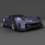 Blue racing concept car
