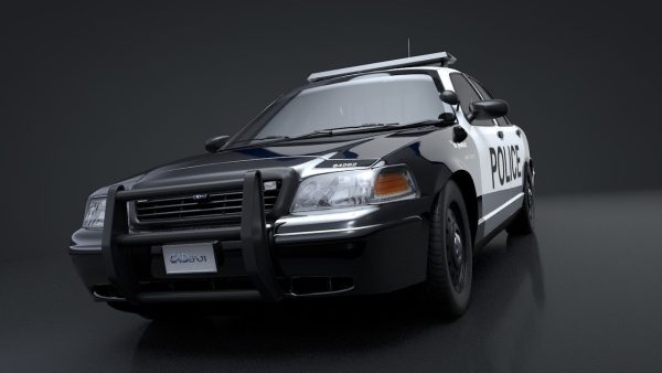 City Police Car Rigged for C4D