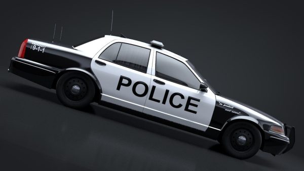 City Police Car Rigged for C4D