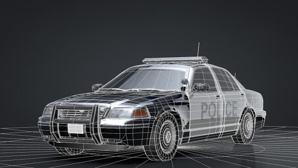 City Police Car Rigged for C4D