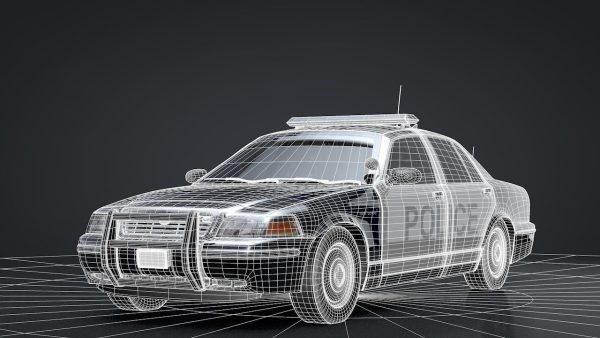 City Police Car Rigged for C4D