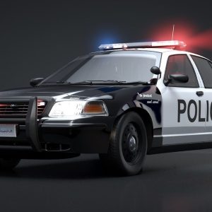 City Police Car Rigged for C4D