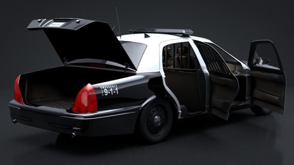 City Police Car Rigged for C4D