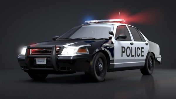 City Police Car Rigged for C4D
