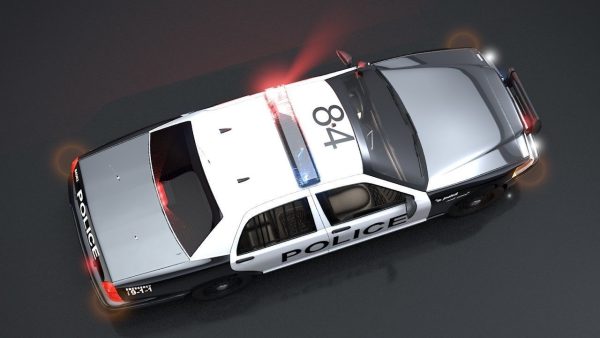 City Police Car Rigged for C4D