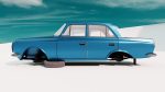 Classic Sedan Car Moskvitch 412 1982 year - Game Ready