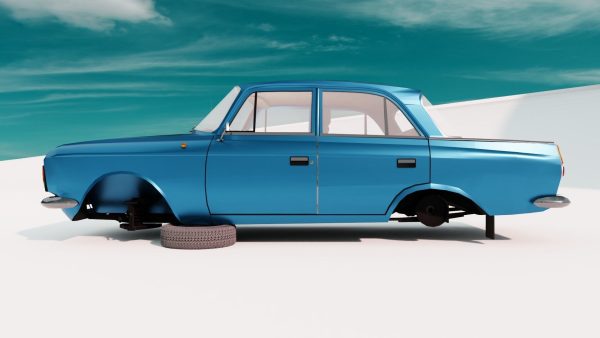 Classic Sedan Car Moskvitch 412 1982 year - Game Ready