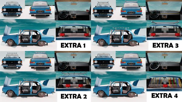 Classic Sedan Car Moskvitch 412 1982 year - Game Ready