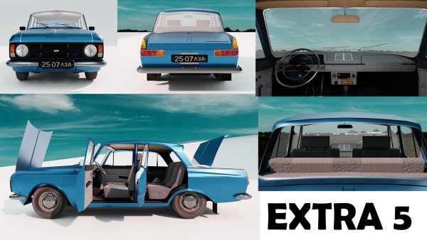 Classic Sedan Car Moskvitch 412 1982 year - Game Ready