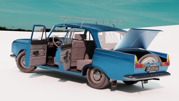 Classic Sedan Car Moskvitch 412 1982 year - Game Ready