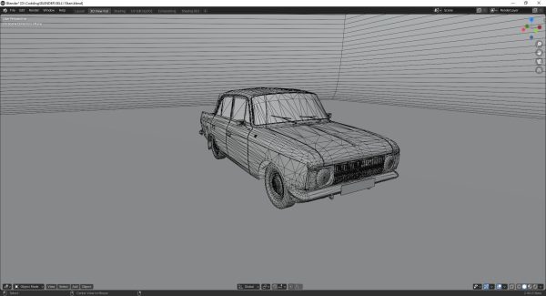 Classic Sedan Car Moskvitch 412 1982 year - Game Ready