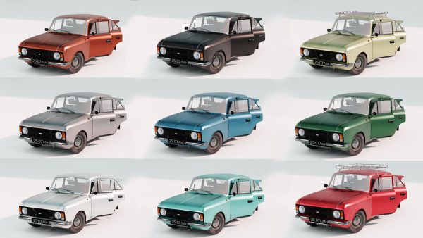 Classic Sedan Car Moskvitch 412 1982 year - Game Ready