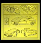 Ferrari 458 V1 Panno STL File for CNC Relief engraving