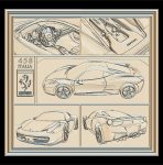 Ferrari 458 V1 Panno STL File for CNC Relief engraving
