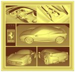 Ferrari 458 V1 Panno STL File for CNC Relief engraving
