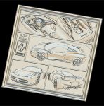 Ferrari 458 V1 Panno STL File for CNC Relief engraving