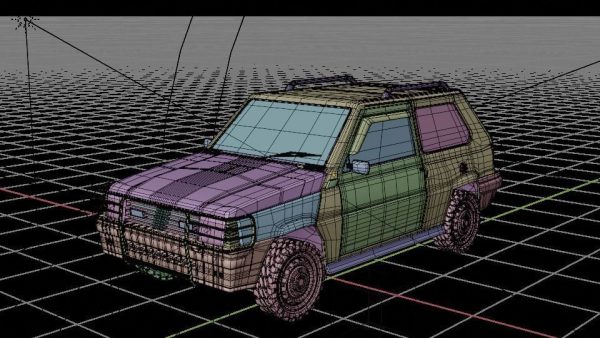 Fiat Panda Car rigged Blender