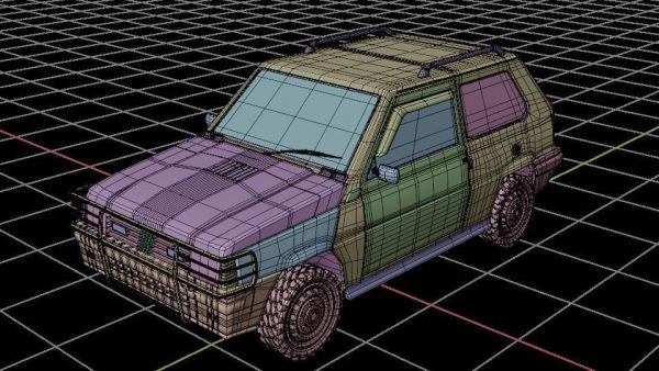 Fiat Panda Car rigged Blender