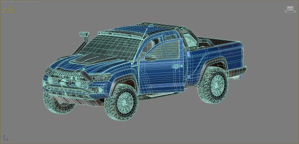 Generic Pickup Truck Lowpoly  with PBR Textures