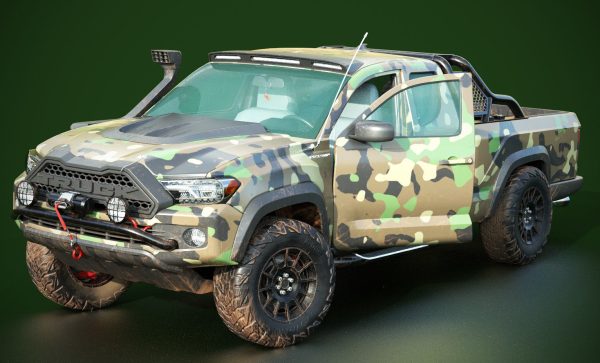 Generic Pickup Truck Lowpoly  with PBR Textures