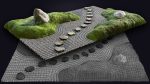 Lowpoly Japanese Rock - Zen - Garden 02