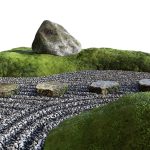 Lowpoly Japanese Rock - Zen - Garden 02