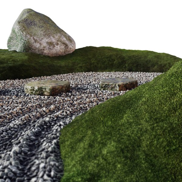 Lowpoly Japanese Rock - Zen - Garden 02