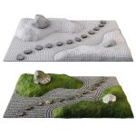 Lowpoly Japanese Rock - Zen - Garden 02