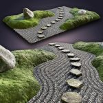 Lowpoly Japanese Rock - Zen - Garden 02