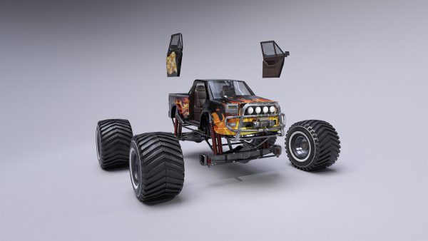Monster Truck Full Rig Unity and Unreal Engine 4