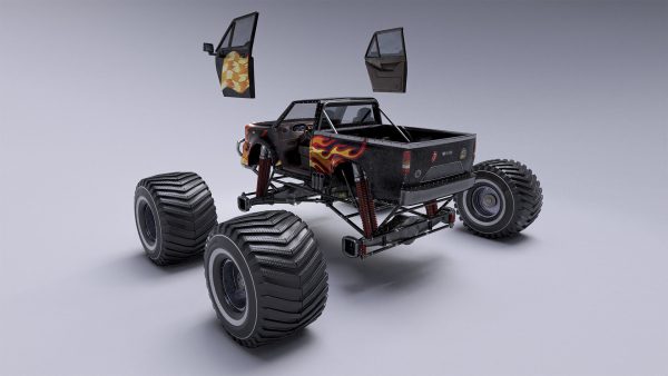 Monster Truck Full Rig Unity and Unreal Engine 4
