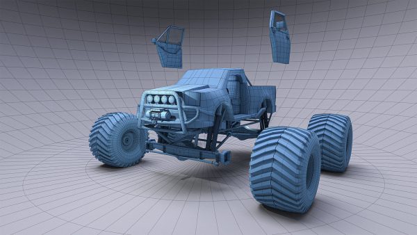Monster Truck Full Rig Unity and Unreal Engine 4