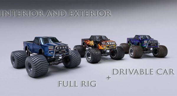 Monster Truck Full Rig Unity and Unreal Engine 4