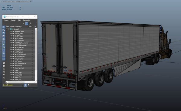 Peterbilt 377 refrigerated trailer