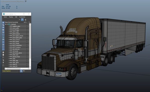 Peterbilt 377 refrigerated trailer
